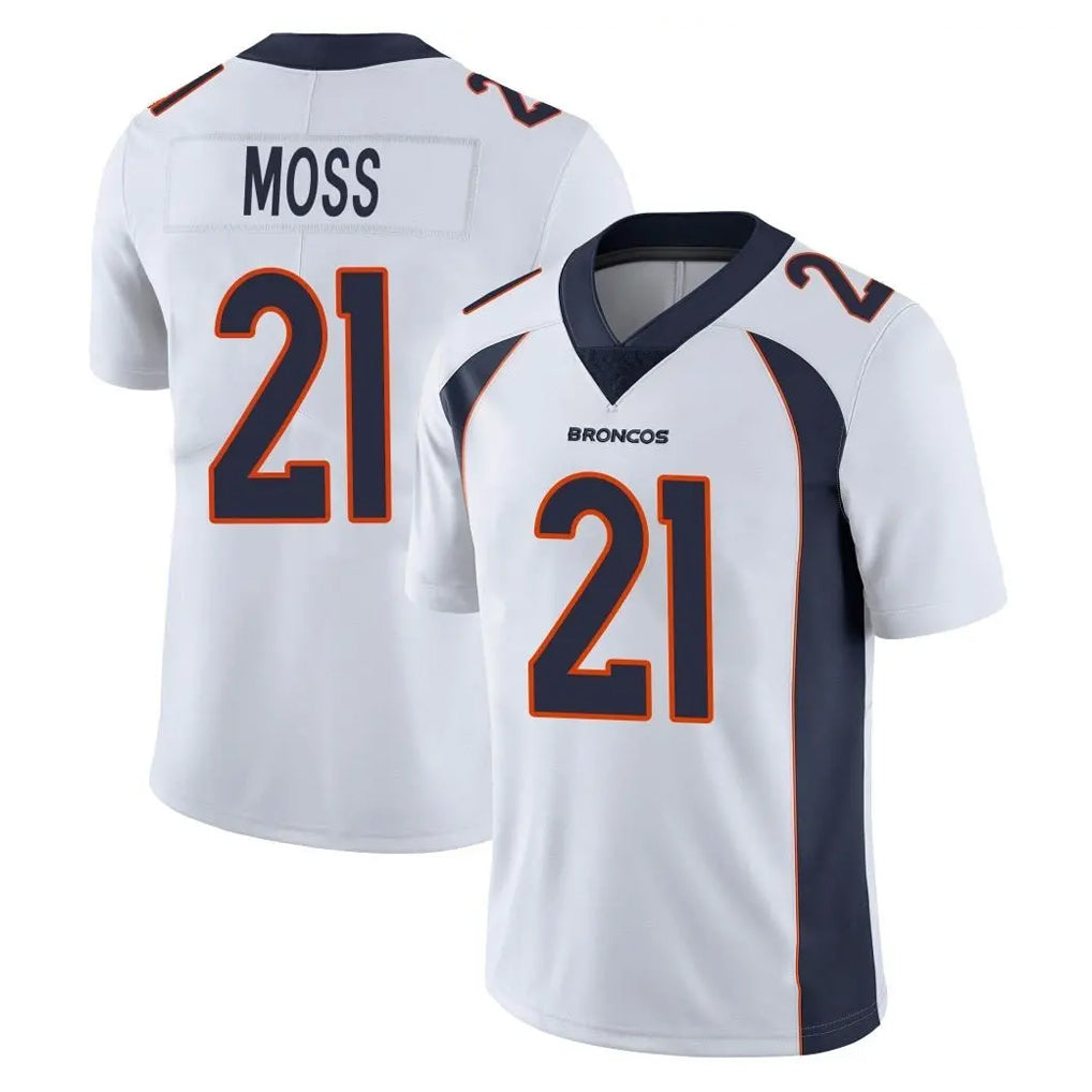 Parkc D.Broncos #21 Riley Moss Player White Vapor Untouchable Limited Home Game Stitched Jerseys