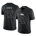 Parkc D.Broncos #22 Brandon Jones Player Black Reflective Limited Stitched Jerseys