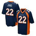 Parkc D.Broncos #22 Brandon Jones Player Navy Game Stitched Jerseys