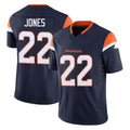 Parkc D.Broncos #22 Brandon Jones Player Navy Limited Vapor F.U.S.E. Home Game Stitched Jerseys
