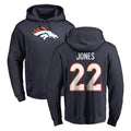 Parkc D.Broncos #22 Brandon Jones Player Navy Pullover Hoodie Limited Stitched Jerseys