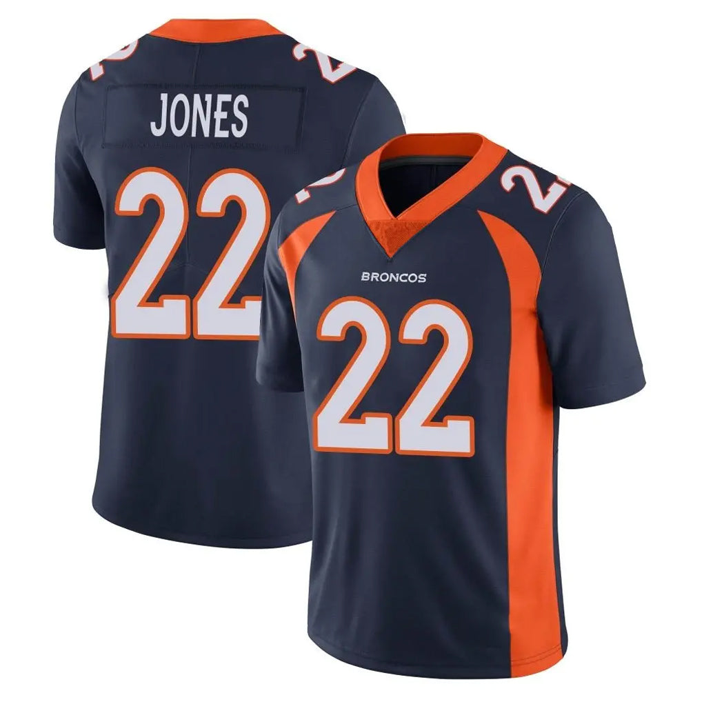 Parkc D.Broncos #22 Brandon Jones Player Navy Vapor Untouchable Limited Game Stitched Jerseys