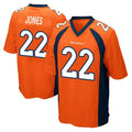 Parkc D.Broncos #22 Brandon Jones Player Orange Color Home Game Stitched Jerseys