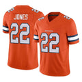 Parkc D.Broncos #22 Brandon Jones Player Orange Limited Alternate Vapor F.U.S.E. Throwback Game Stitched Jerseys