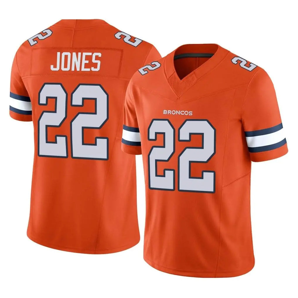 Parkc D.Broncos #22 Brandon Jones Player Orange Limited Alternate Vapor F.U.S.E. Throwback Game Stitched Jerseys