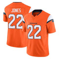 Parkc D.Broncos #22 Brandon Jones Player Orange Vapor F.U.S.E. Limited Home Game Stitched Jerseys