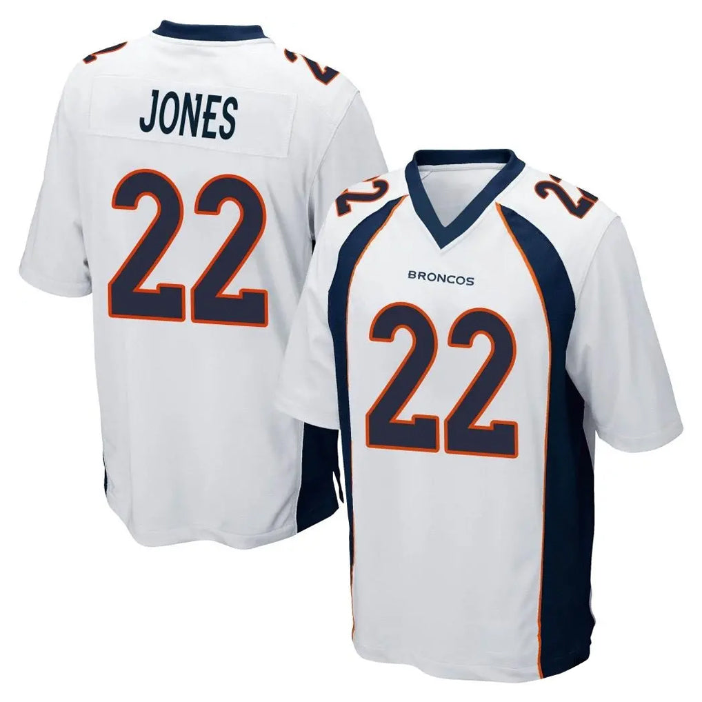 Parkc D.Broncos #22 Brandon Jones Player White Game Stitched Jerseys
