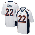Parkc D.Broncos #22 Brandon Jones Player White Game Stitched Jerseys