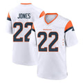 Parkc D.Broncos #22 Brandon Jones Player White Home Game Stitched Jerseys