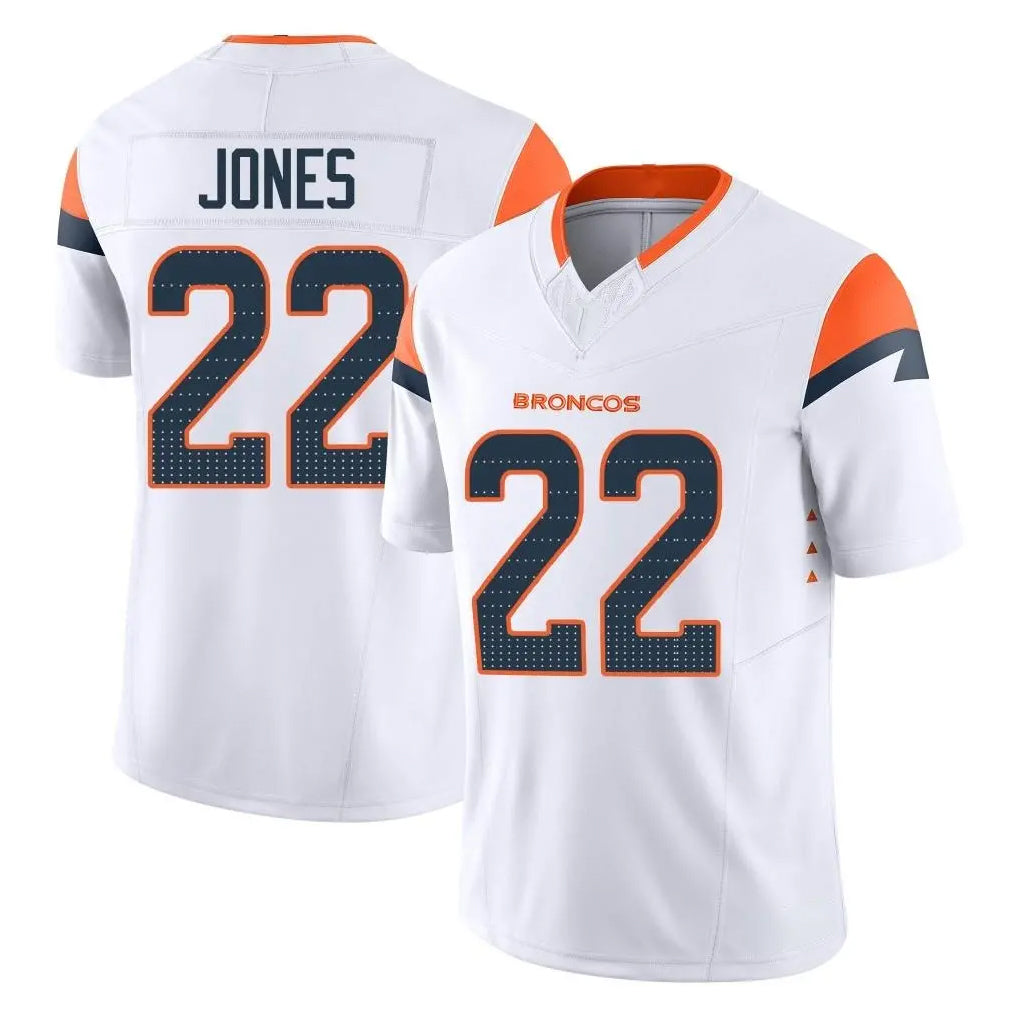 Parkc D.Broncos #22 Brandon Jones Player White Limited Vapor F.U.S.E. Home Game Stitched Jerseys