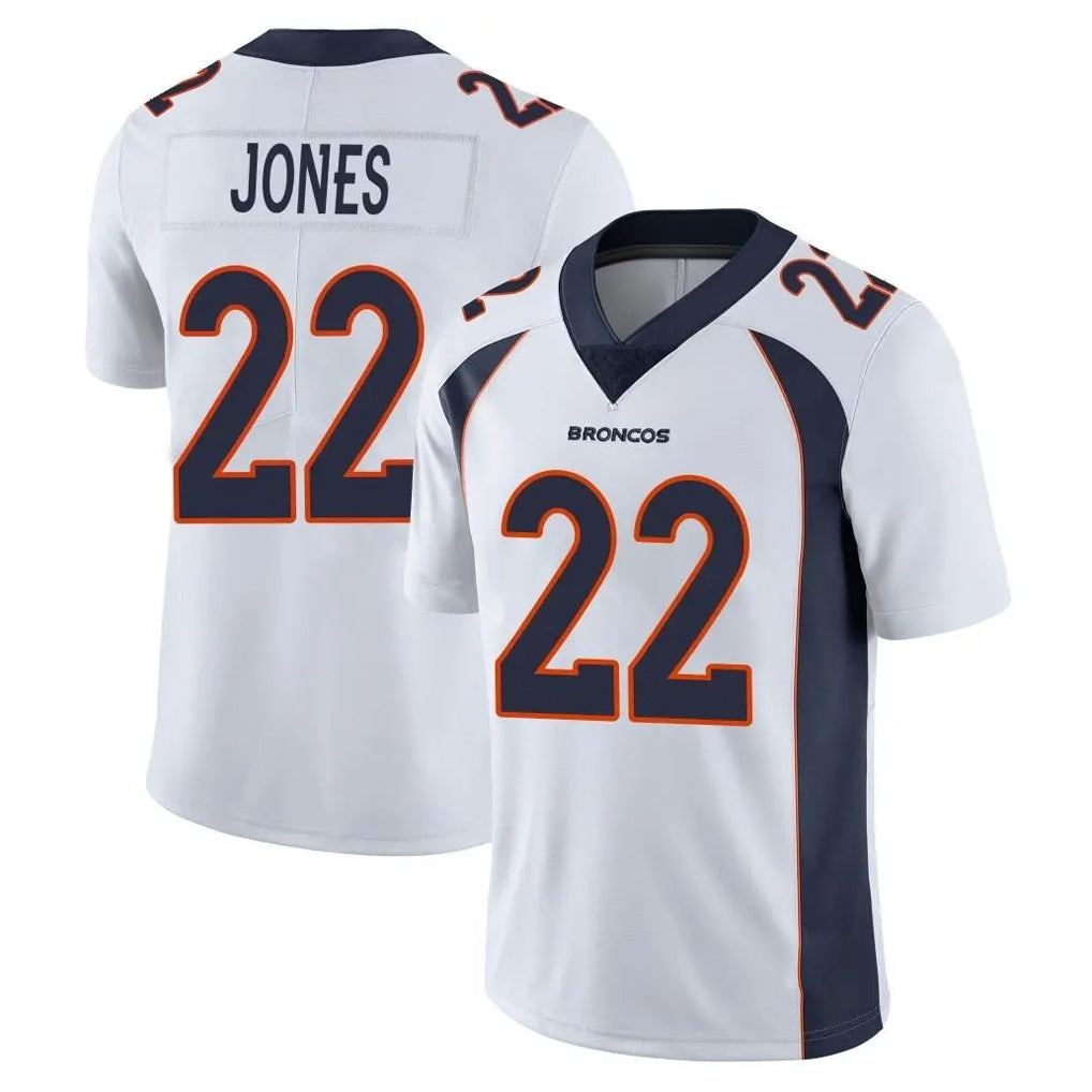 Parkc D.Broncos #22 Brandon Jones Player White Vapor Untouchable Limited Home Game Stitched Jerseys