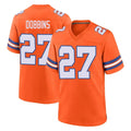 Parkc D.Broncos #27 J.K. Dobbins Player Orange Alternate Collection Throwback Game Stitched Jerseys