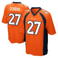 Parkc D.Broncos #27 J.K. Dobbins Player Orange Color Home Game Stitched Jerseys
