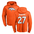 Parkc D.Broncos #27 J.K. Dobbins Player Orange Pullover Hoodie Limited Stitched Jerseys