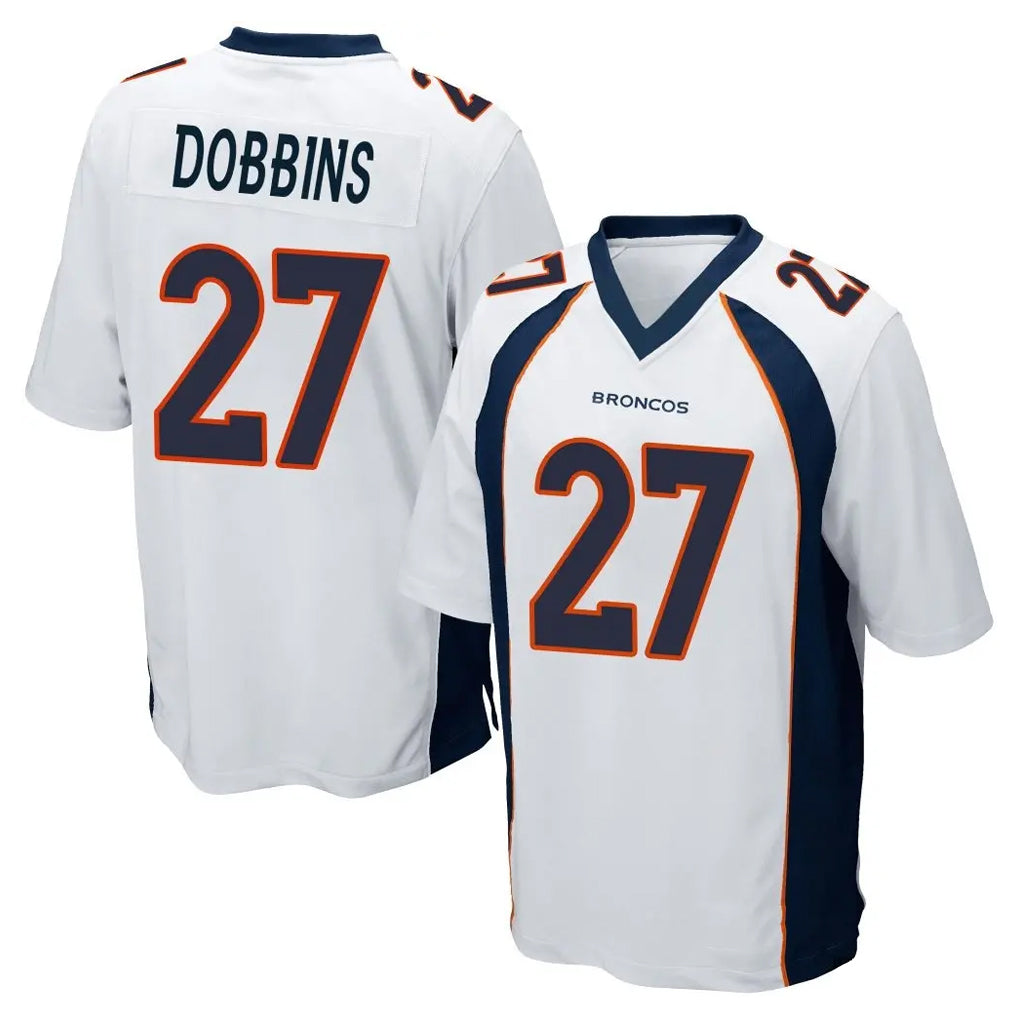 Parkc D.Broncos #27 J.K. Dobbins Player White Game Stitched Jerseys