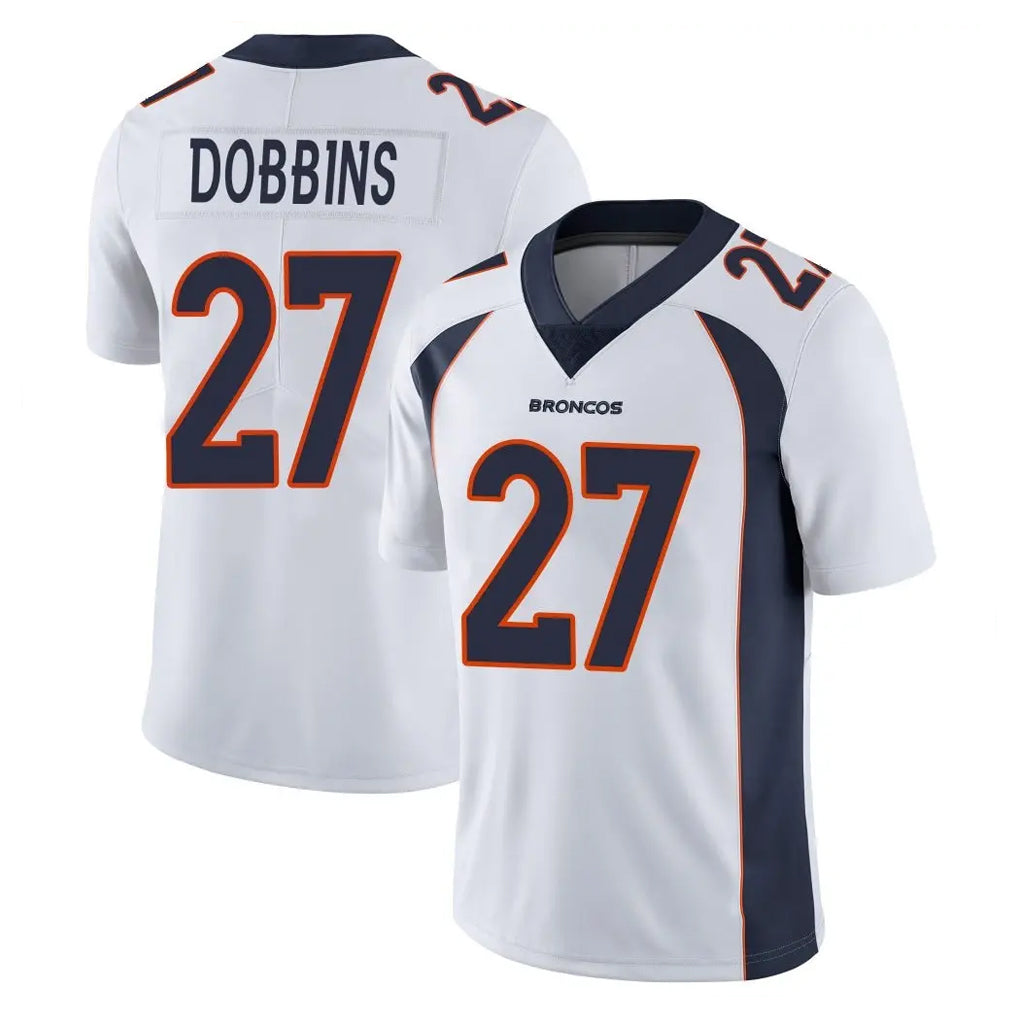Parkc D.Broncos #27 J.K. Dobbins Player White Vapor Untouchable Limited Home Game Stitched Jerseys