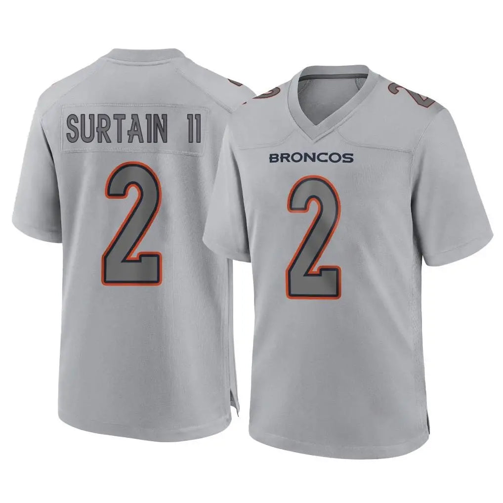 Parkc D.Broncos #2 Pat Surtain II Player Gray Atmosphere Fashion Limited Game Stitched Jerseys