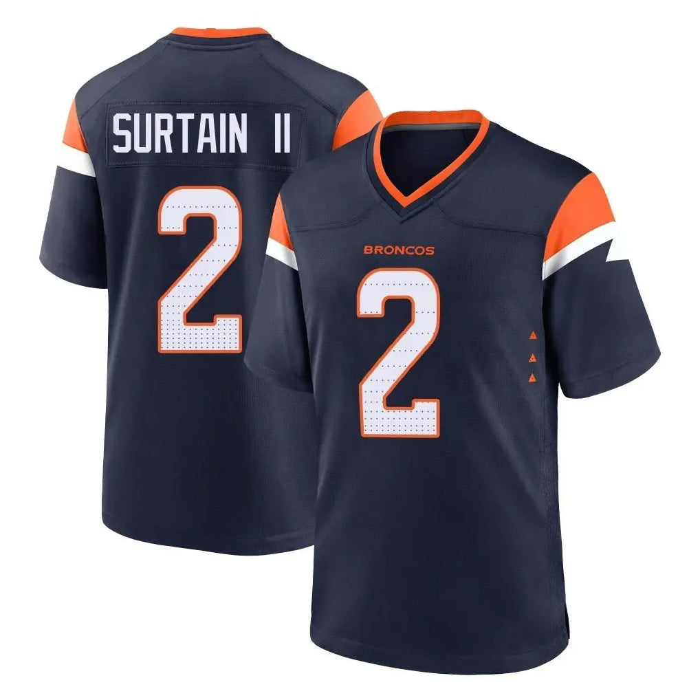 Parkc D.Broncos #2 Pat Surtain II Player Navy Home Game Stitched Jerseys