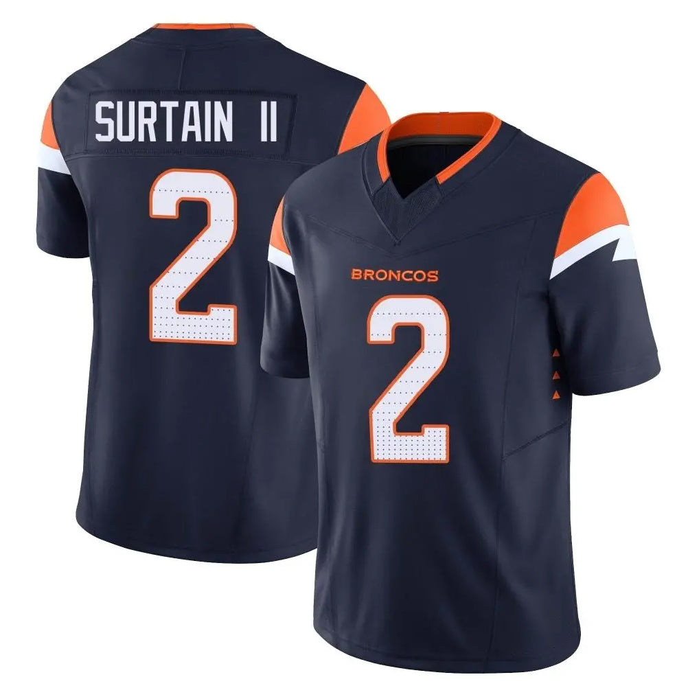 Parkc D.Broncos #2 Pat Surtain II Player Navy Limited Vapor F.U.S.E. Home Game Stitched Jerseys