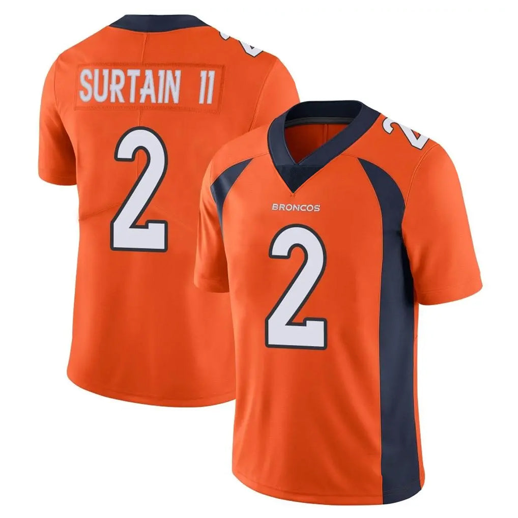Parkc D.Broncos #2 Pat Surtain II Player Orange Color Vapor Untouchable Limited Game Stitched Jerseys