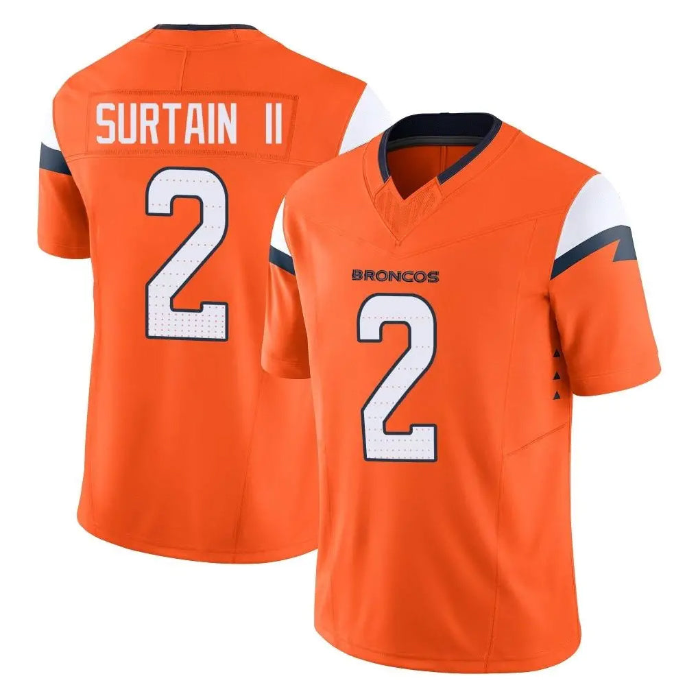 Parkc D.Broncos #2 Pat Surtain II Player Orange Vapor F.U.S.E. Limited Home Game Stitched Jerseys