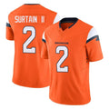 Parkc D.Broncos #2 Pat Surtain II Player Orange Vapor F.U.S.E. Limited Home Game Stitched Jerseys
