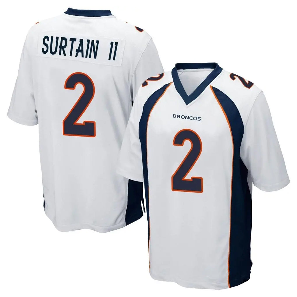 Parkc D.Broncos #2 Pat Surtain II Player White Game Stitched Jerseys