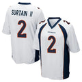 Parkc D.Broncos #2 Pat Surtain II Player White Game Stitched Jerseys