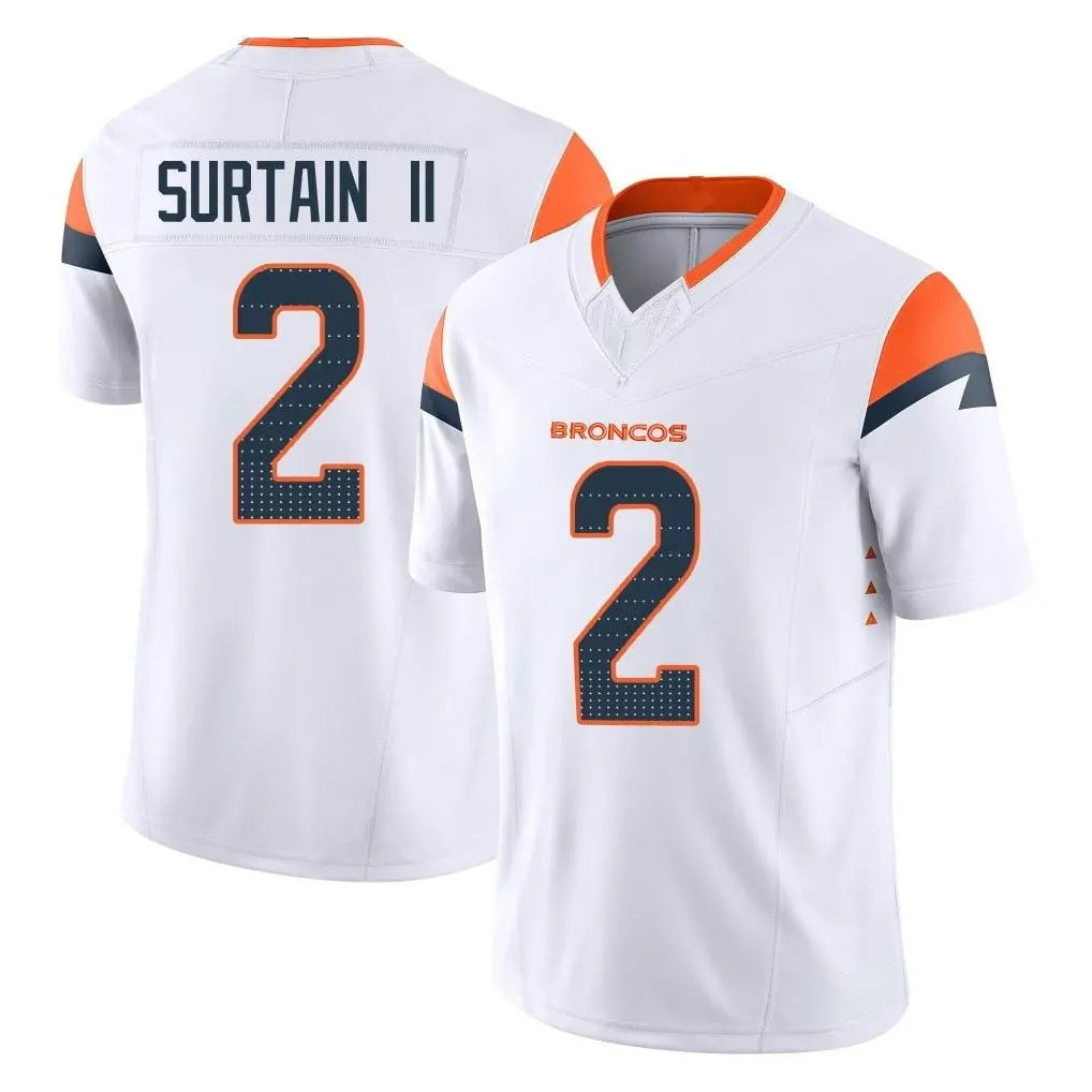 Parkc D.Broncos #2 Pat Surtain II Player White Limited Vapor F.U.S.E. Home Game Stitched Jerseys