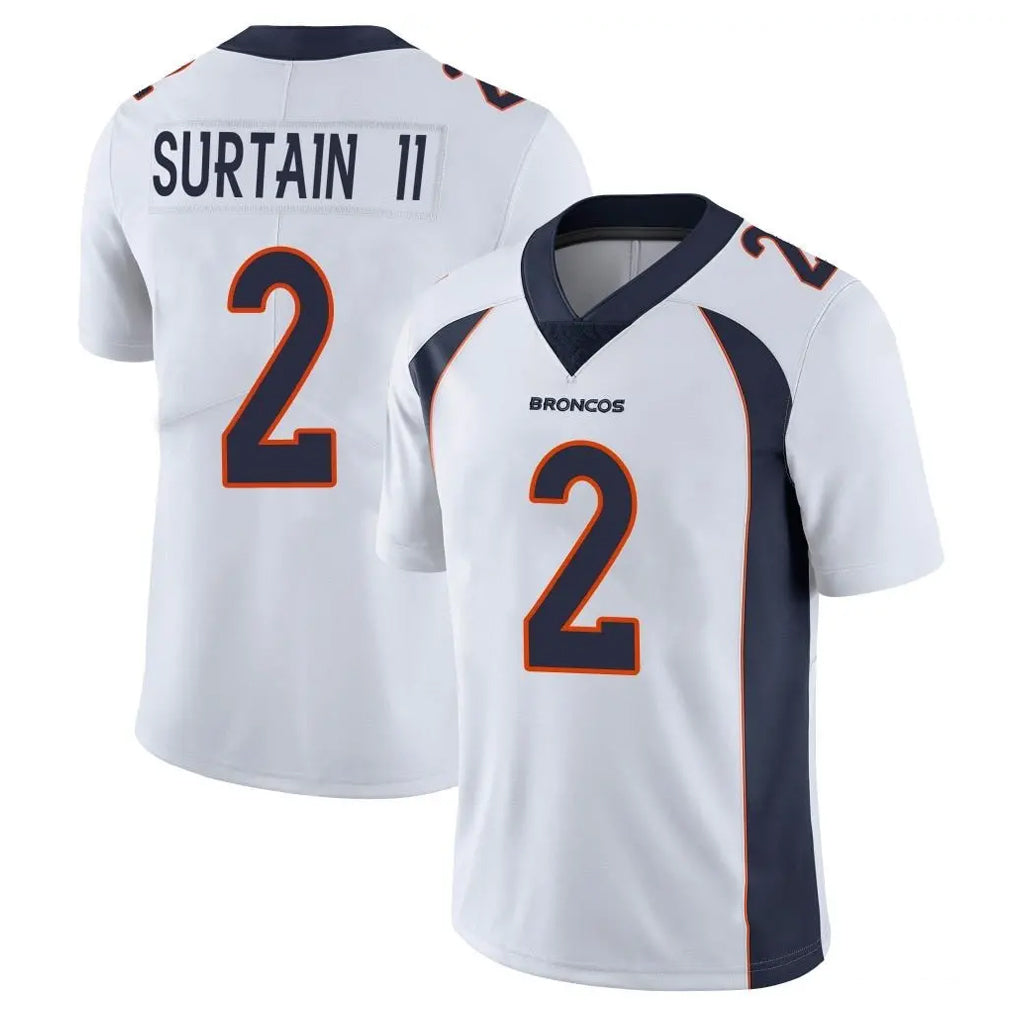 Parkc D.Broncos #2 Pat Surtain II Player White Vapor Untouchable Limited Home Game Stitched Jerseys