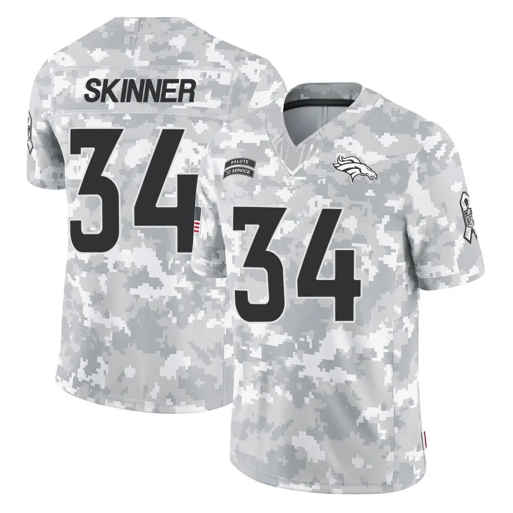 Parkc D.Broncos #34 JL Skinner Player Arctic Camo Salute To Service Limited Stitched Jerseys
