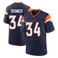 Parkc D.Broncos #34 JL Skinner Player Navy Home Game Stitched Jerseys
