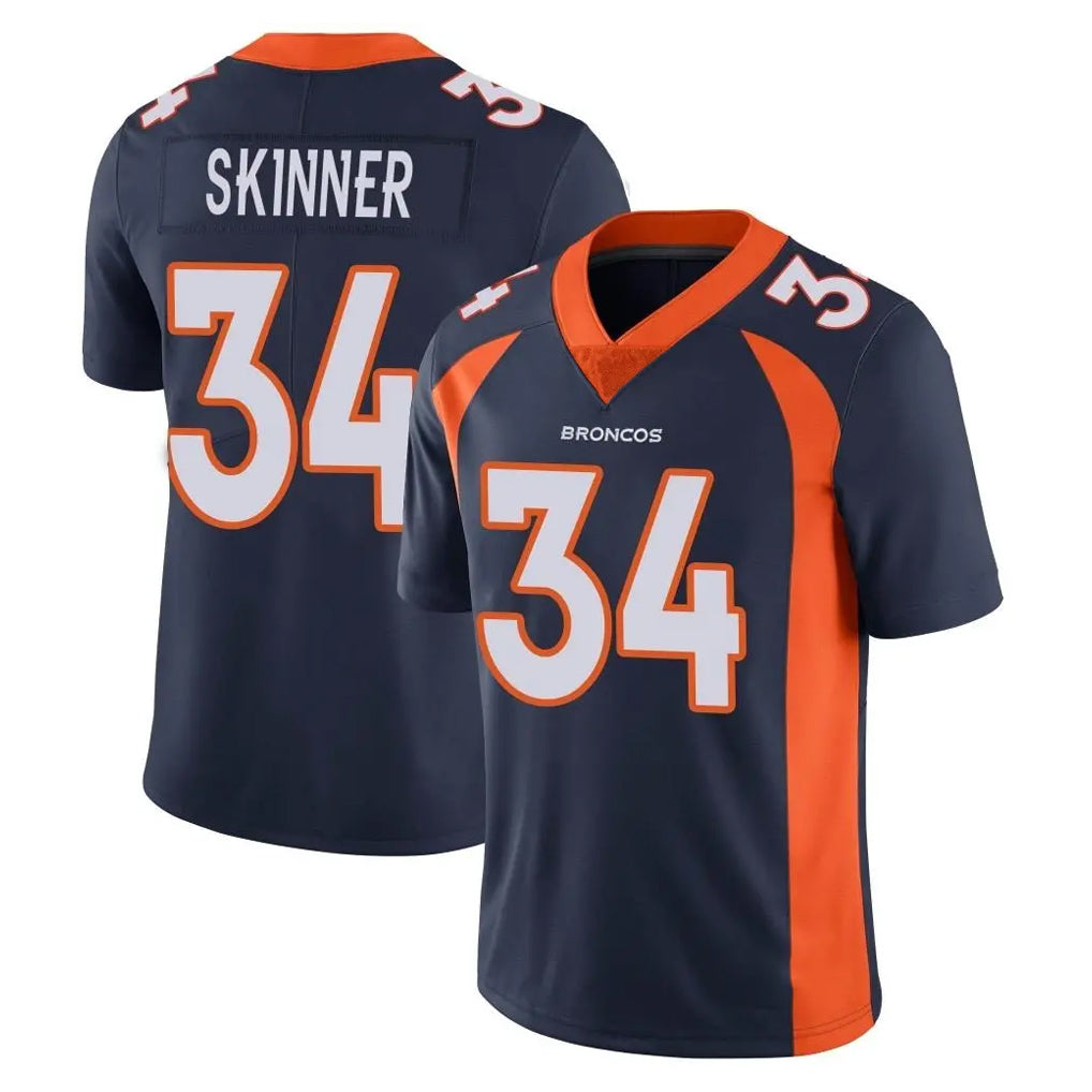 Parkc D.Broncos #34 JL Skinner Player Navy Vapor Untouchable Limited Game Stitched Jerseys