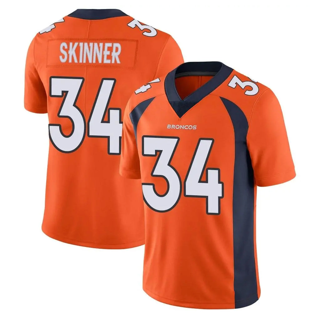 Parkc D.Broncos #34 JL Skinner Player Orange Color Vapor Untouchable Limited Game Stitched Jerseys