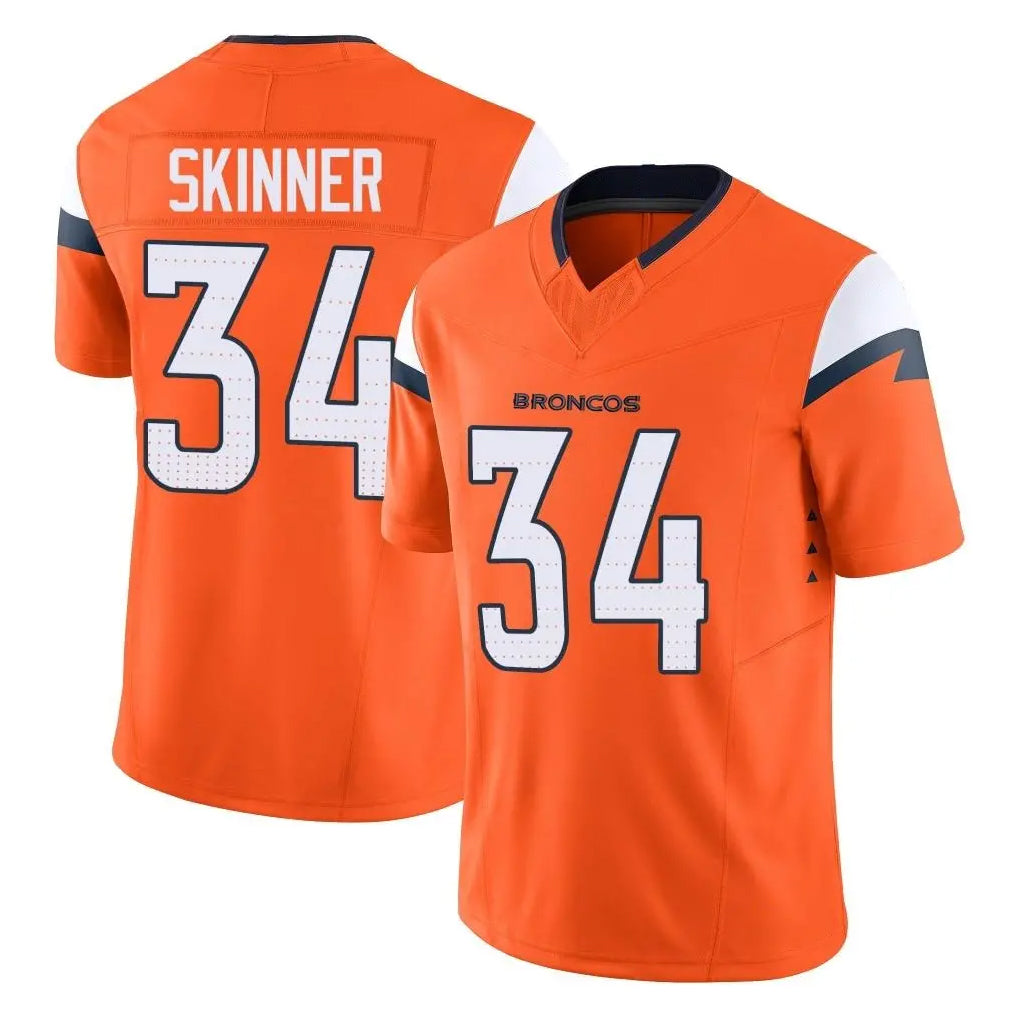 Parkc D.Broncos #34 JL Skinner Player Orange Vapor F.U.S.E. Limited Home Game Stitched Jerseys