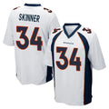 Parkc D.Broncos #34 JL Skinner Player White Game Stitched Jerseys