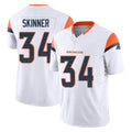 Parkc D.Broncos #34 JL Skinner Player White Limited Vapor F.U.S.E. Home Game Stitched Jerseys