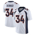 Parkc D.Broncos #34 JL Skinner Player White Vapor Untouchable Limited Home Game Stitched Jerseys