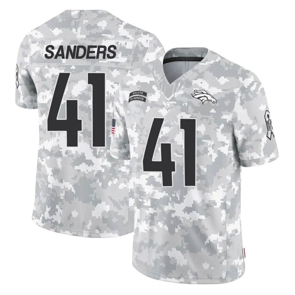 Parkc D.Broncos #41 Drew Sanders Player Arctic Camo Salute To Service Limited Stitched Jerseys