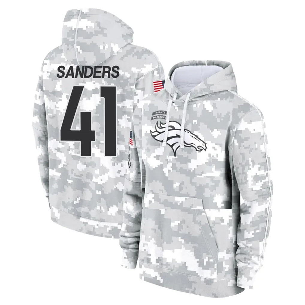 Parkc D.Broncos #41 Drew Sanders Player Arctic Camo Salute to Service Hoodies Limited Game Stitched Jerseys