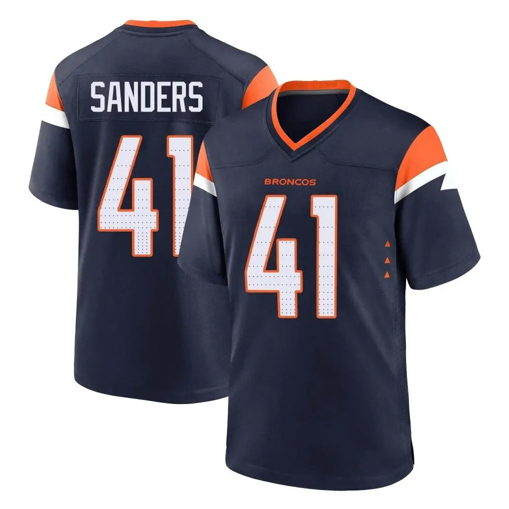 Parkc D.Broncos #41 Drew Sanders Player Navy Home Game Stitched Jerseys