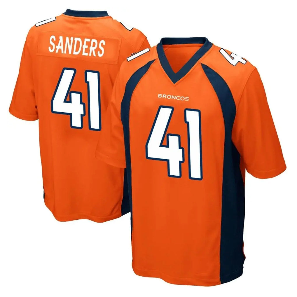 Parkc D.Broncos #41 Drew Sanders Player Orange Color Home Game Stitched Jerseys