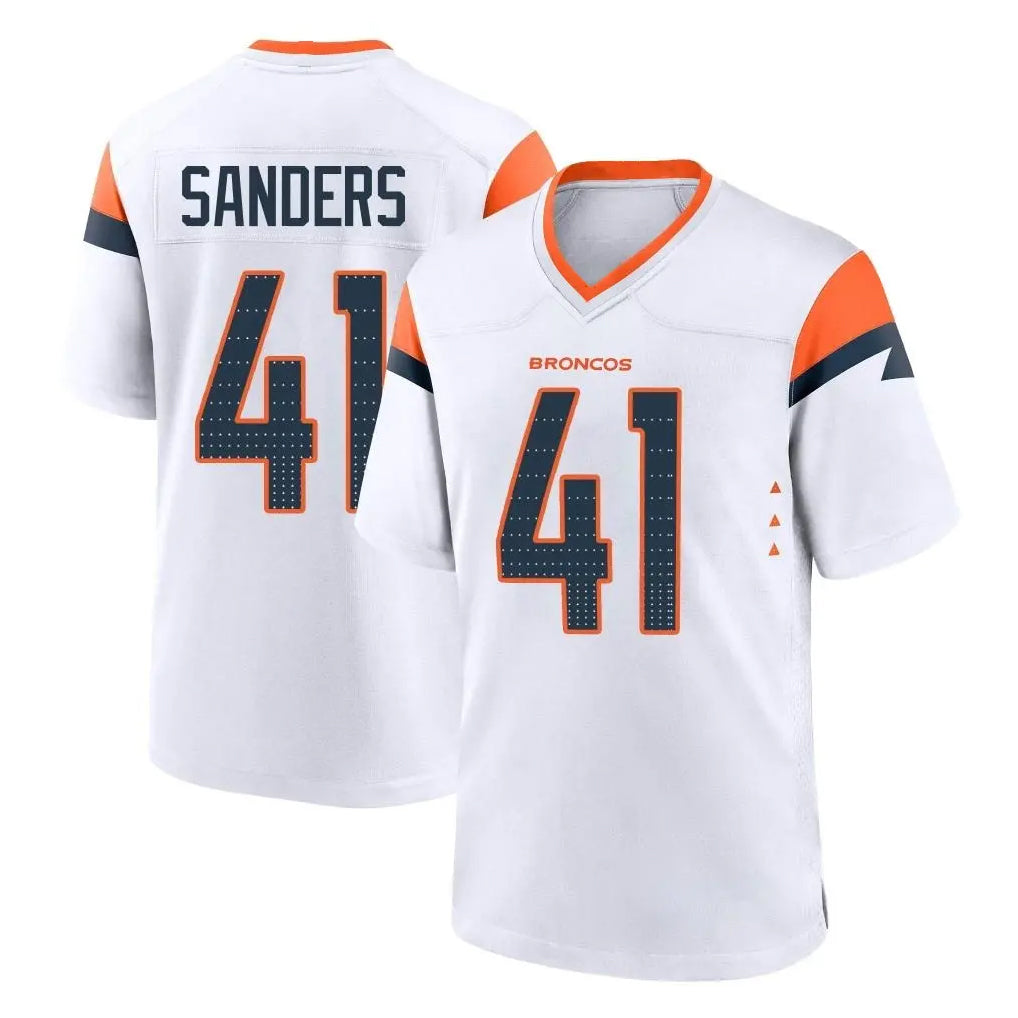 Parkc D.Broncos #41 Drew Sanders Player White Home Game Stitched Jerseys