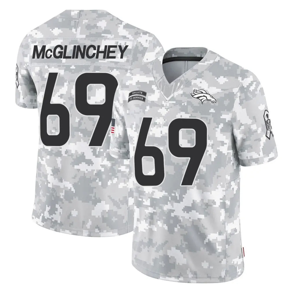 Parkc D.Broncos #69 Mike McGlinchey Player Arctic Camo Salute To Service Limited Stitched Jerseys