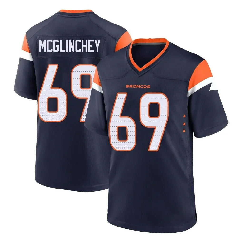 Parkc D.Broncos #69 Mike McGlinchey Player Navy Home Game Stitched Jerseys