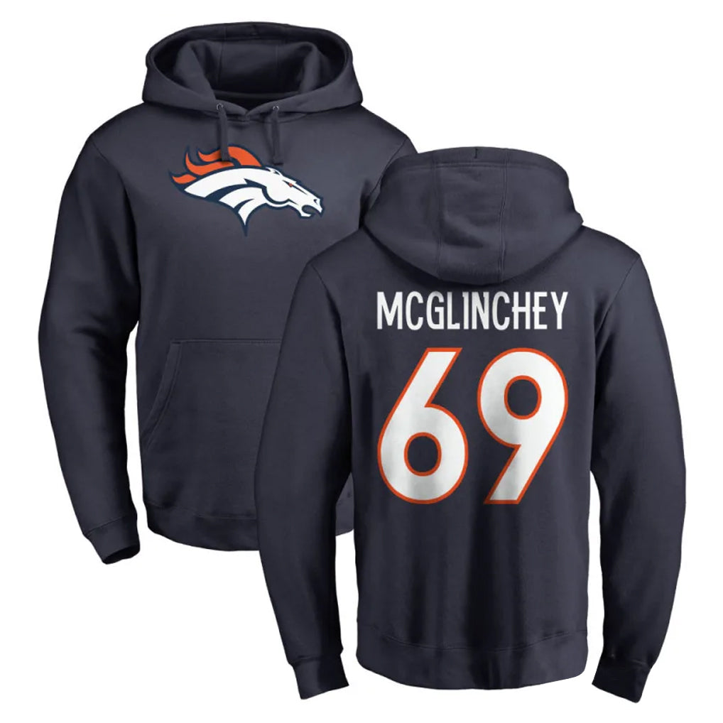 Parkc D.Broncos #69 Mike McGlinchey Player Navy Pullover Hoodie Limited Stitched Jerseys