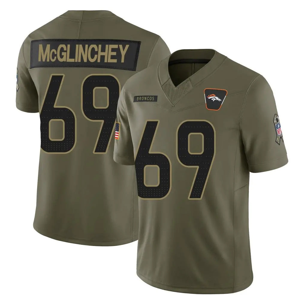 Parkc D.Broncos #69 Mike McGlinchey Player Olive 2025 Salute To Service Limited Home Game Stitched Jerseys