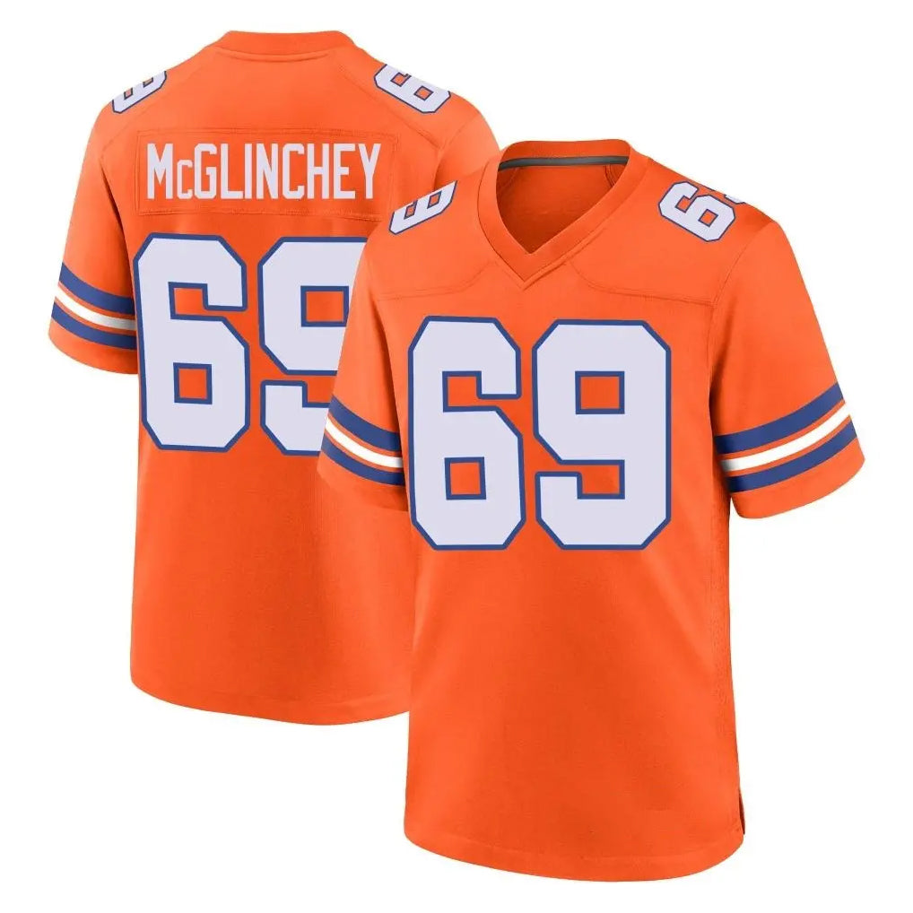 Parkc D.Broncos #69 Mike McGlinchey Player Orange Alternate Collection Throwback Game Stitched Jerseys