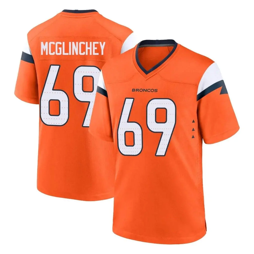 Parkc D.Broncos #69 Mike McGlinchey Player Orange Home Game Stitched Jerseys