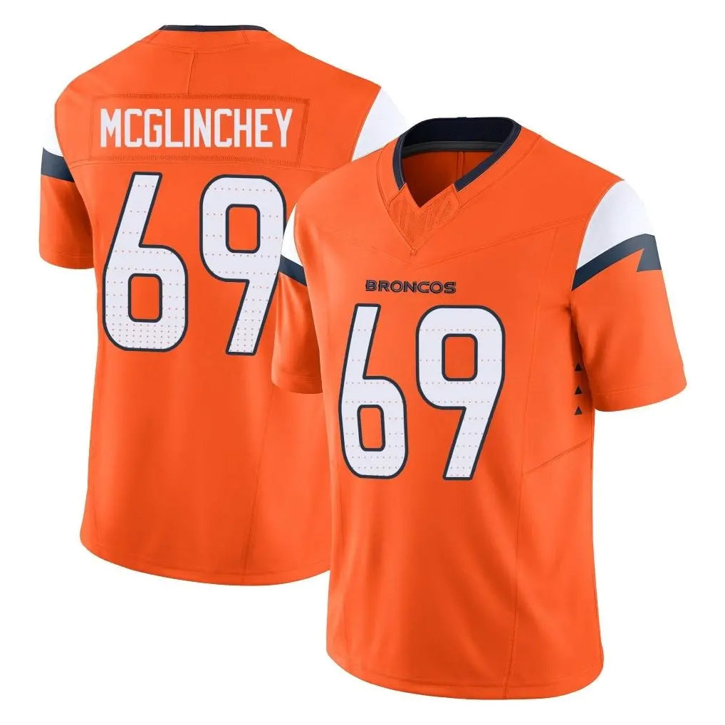 Parkc D.Broncos #69 Mike McGlinchey Player Orange Vapor F.U.S.E. Limited Home Game Stitched Jerseys
